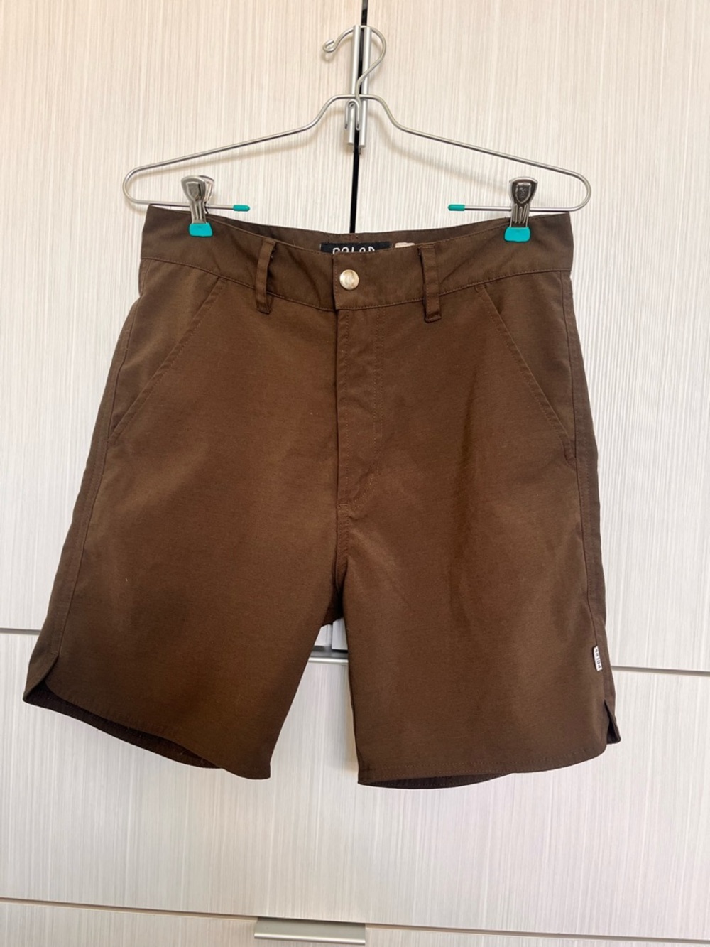 Poler Men's Brown Flat Front Casual Shorts